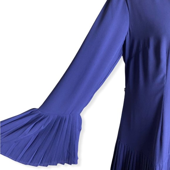 THE LIMITED Dress Sz 8 Astral Aura Purple Bell Sleeve Pleated NWT $99 - Picture 6 of 12